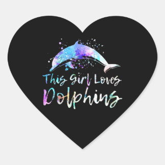 dolphin lover gift| this girl loves dolphins women heart sticker