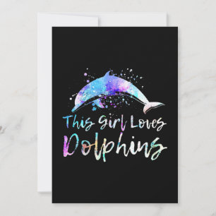 dolphin lover gift  this girl loves dolphins women thank you card