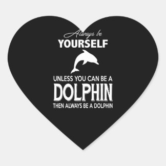 Dolphin Lover Gift| Vintage Cute Dolphin Lover Heart Sticker
