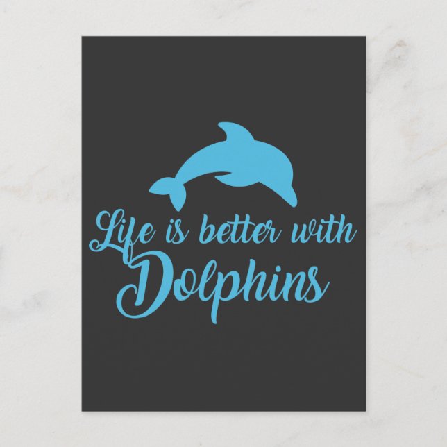 Dolphin Lover Girl Sea Animal Ocean fan Postcard (Front)