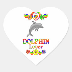 Dolphin Lover Heart Sticker
