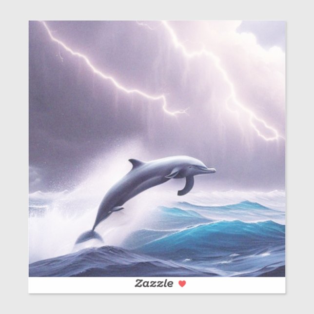 Dolphin Magic in a Stormy Sea: A Captivating Scene (Sheet)