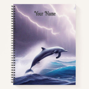 Dolphin Magic in a Stormy Sea: A Captivating Scene Notebook