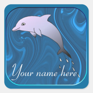 Dolphin Magnet Square Sticker