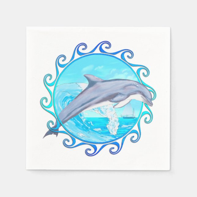 Dolphin Maori Sun Napkin (Front)