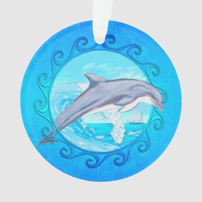 Dolphin Maori Sun Ornament (Front)