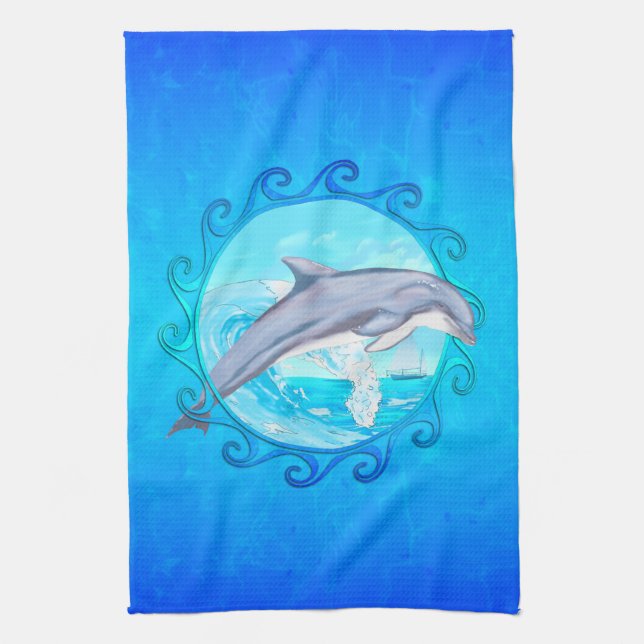 Dolphin Maori Sun Tea Towel (Vertical)