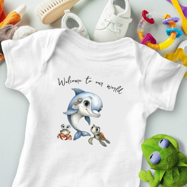 Dolphin New Baby Welcome Bodysuit (Creator Uploaded)