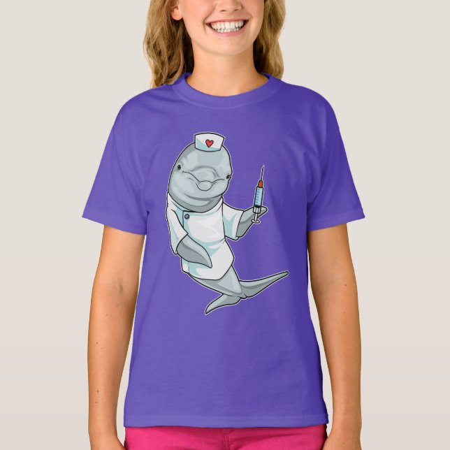 Dolphin Nurse Syringe T-Shirt (Front)