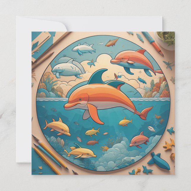 Dolphin ocean card (Front)