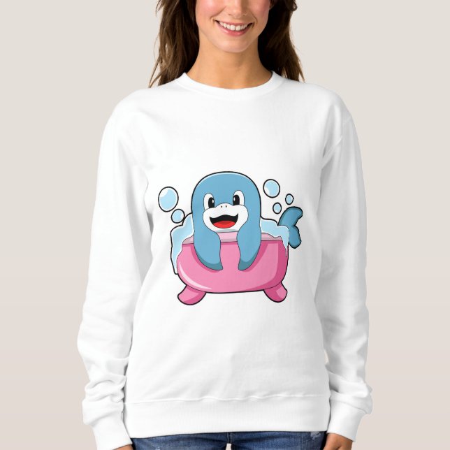 Dolphin on Bathtub Sweatshirt (Front)