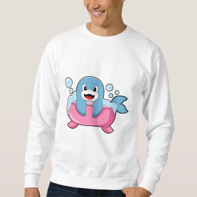 Dolphin on Bathtub Sweatshirt (Front)
