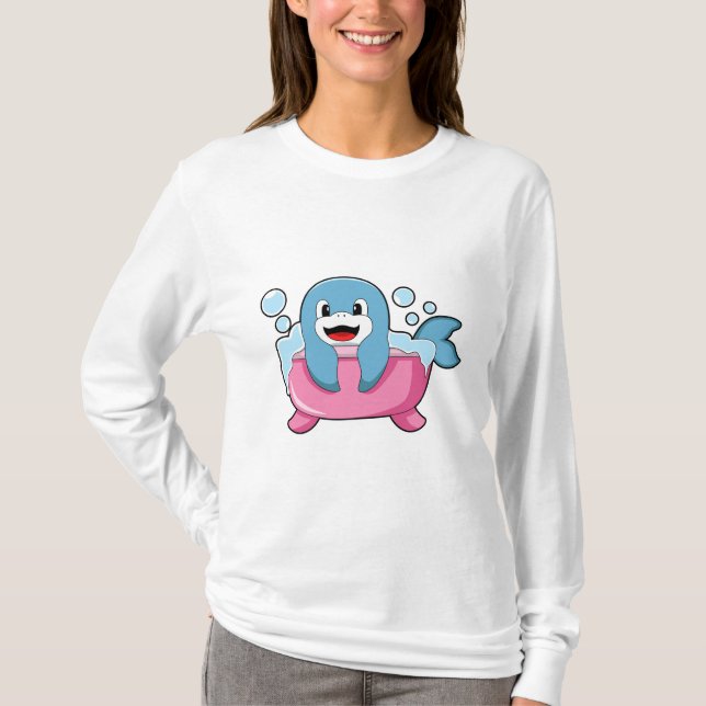 Dolphin on Bathtub T-Shirt (Front)
