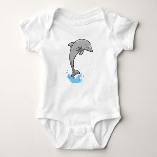 Dolphin over Water Baby Bodysuit (Front)