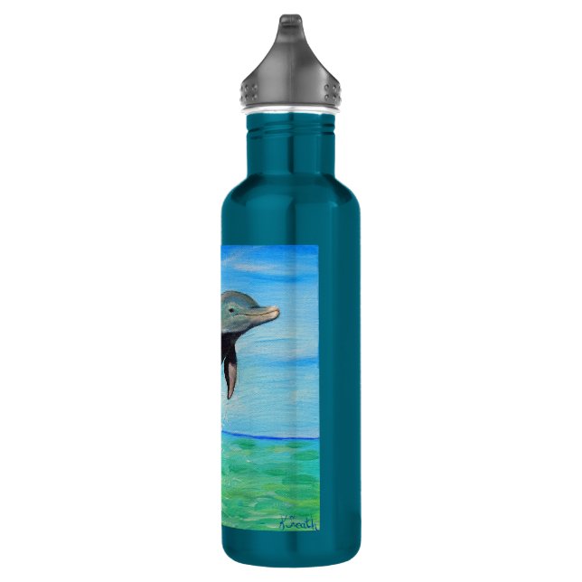 Dolphin Painting 710 Ml Water Bottle (Right)