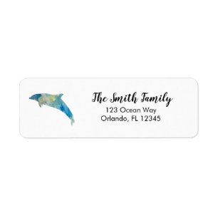 Dolphin Painting Coastal Return Address Label