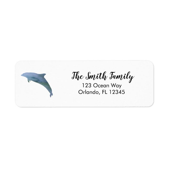 Dolphin Painting Coastal Return Address Label (Front)