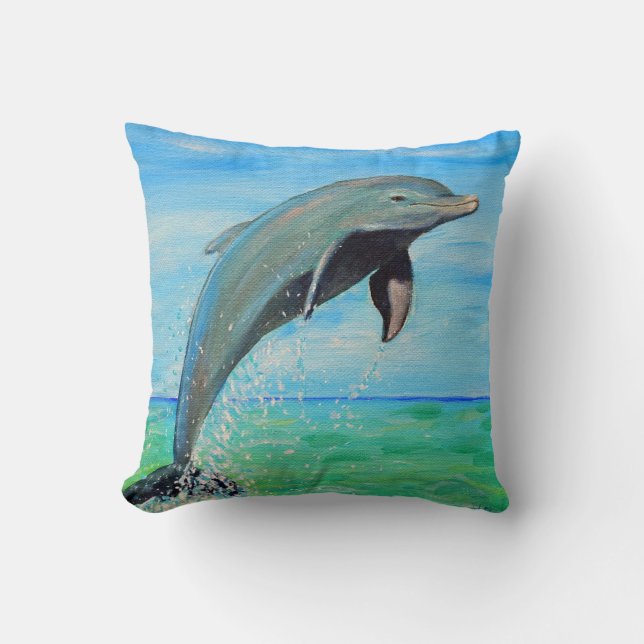 Dolphin Painting Cushion (Front)