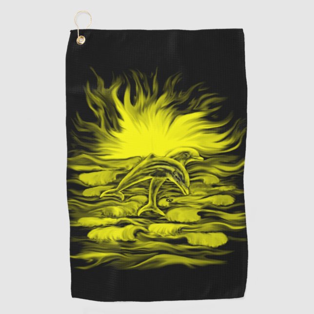 Dolphin pair in the Sunshine Golf Towel (Front)