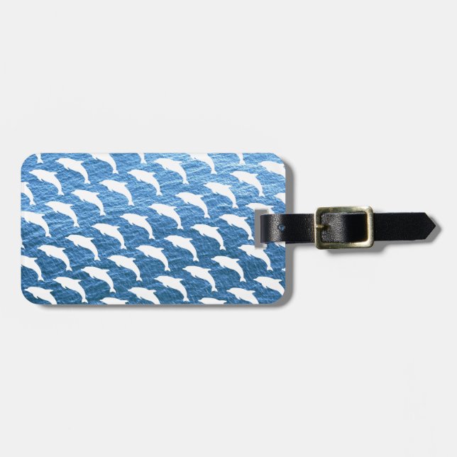 Dolphin Pattern Luggage Tag (Front Horizontal)