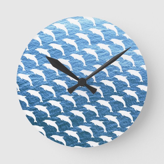 Dolphin Pattern Round Clock (Front)