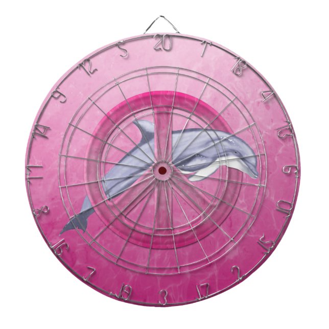 Dolphin Peace Pink Dartboard (Front)