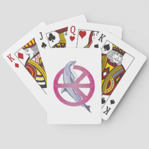Dolphin Peace Pink Playing Cards