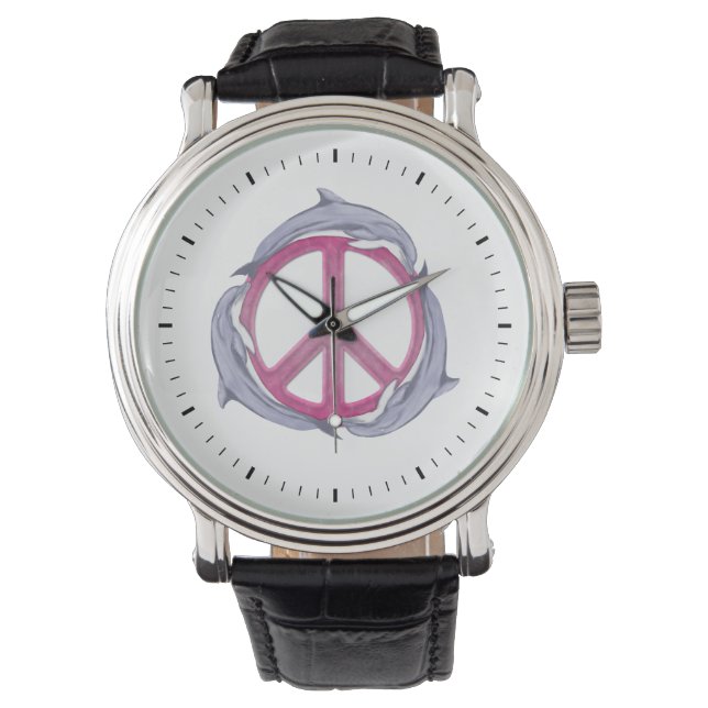 Dolphin Peace Pink Watch (Front)