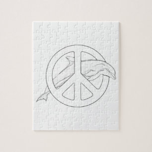 Dolphin Peace Sign Adult Colouring Puzzle
