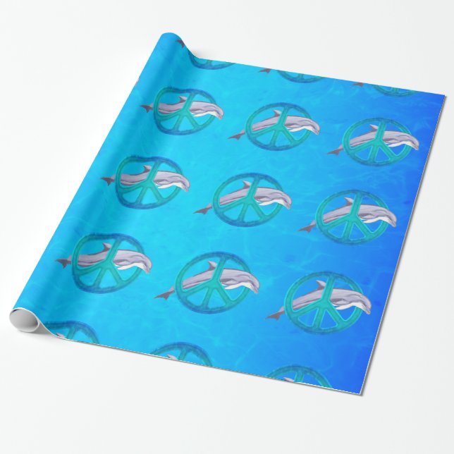 Dolphin Peace Wrapping Paper (Unrolled)