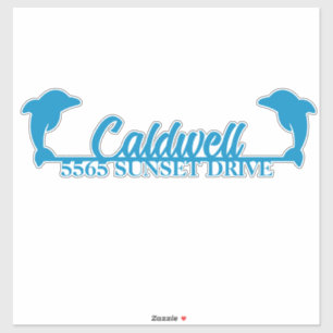 Dolphin Personalised Address Mailbox Sticker