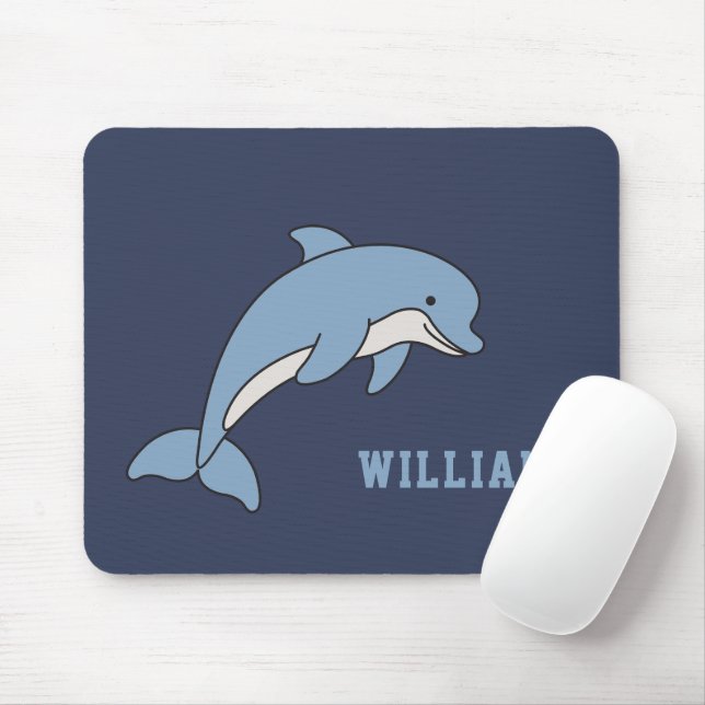 Dolphin Personalised Custom Name Back To School Mouse Pad (With Mouse)