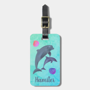 Dolphin Personalised Luggage Tag