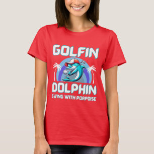 Dolphin playing golf shirt Gift for dad