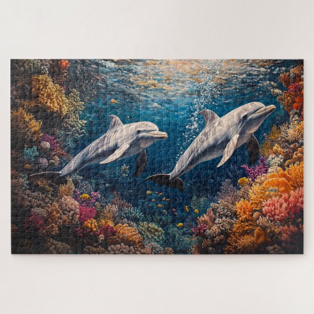 Dolphin Pod Coral Reef Jigsaw Puzzle (Horizontal)