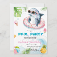 Dolphin Pool Party invite