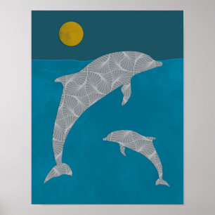 Dolphin Poster, Dolphin Wall Decor, Dolphin Print