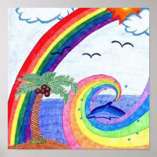 Dolphin Rainbow Poster (Front)