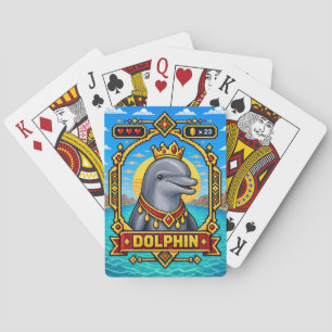 Dolphin Retro 8-Bit Pixel Art Playing Cards