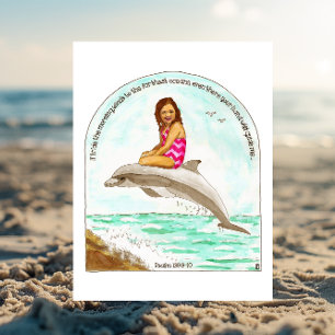 Dolphin Ride Inspirational Postcard