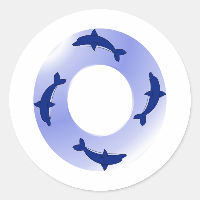 Dolphin Ring Classic Round Sticker (Front)
