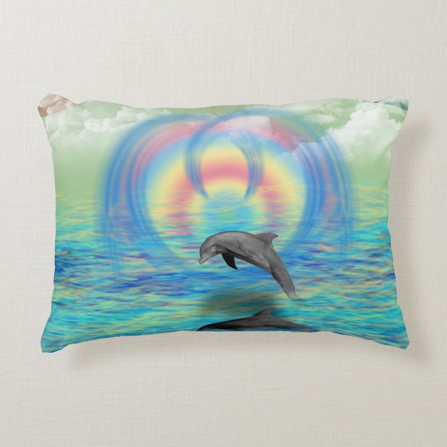 Dolphin Rising Decorative Cushion (Front)