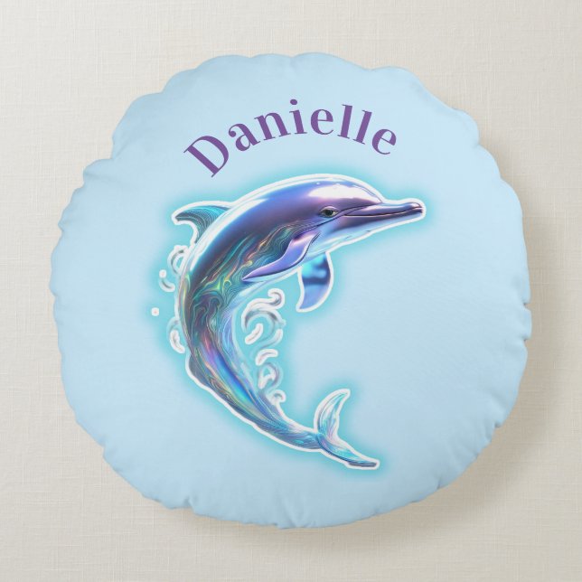 Dolphin  round cushion (Front)