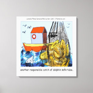 Dolphin-Safe Tuba Funny Canvas Print