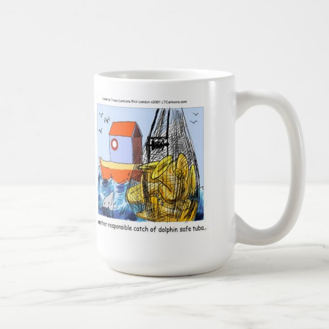 Dolphin-Safe Tuba Funny Coffee Mug (Right)