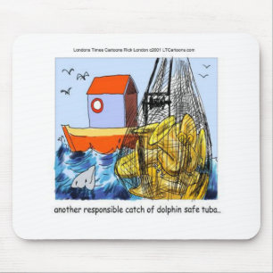 Dolphin-Safe Tuba Funny Mouse Pad