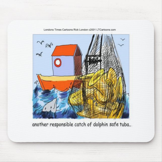 Dolphin-Safe Tuba Funny Mouse Pad (Front)