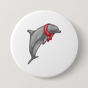 Dolphin Scarf 7.5 Cm Round Badge