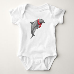 Dolphin Scarf Baby Bodysuit