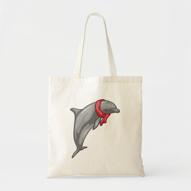 Dolphin Scarf Tote Bag (Front)